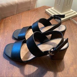 Old Navy Black Strap Heels Size 8